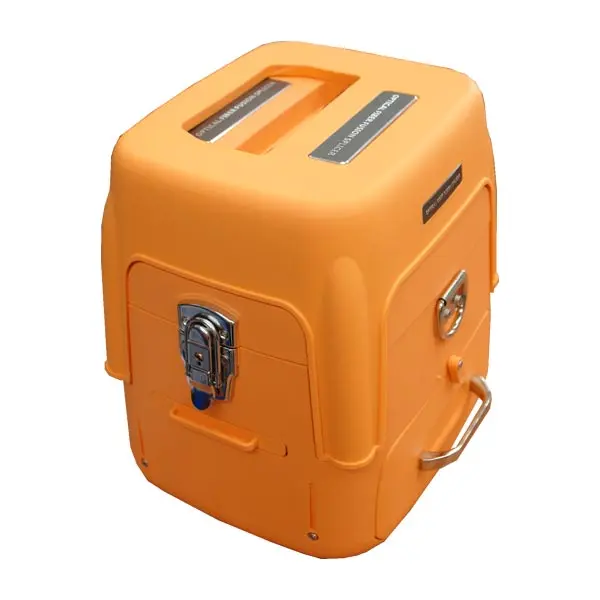 Fusionadora de fibra óptica profesional con sistema de alineación automática y batería recargable.